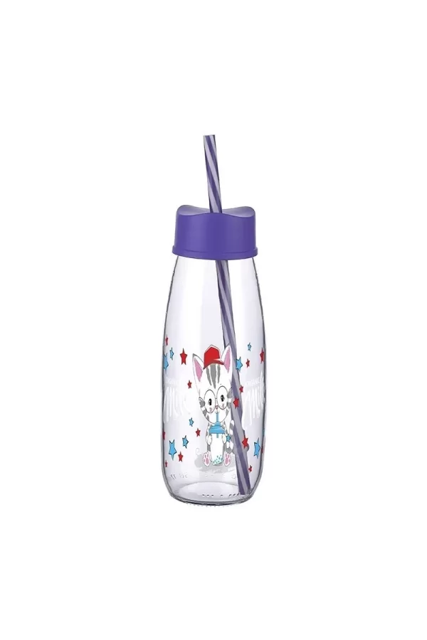 Hayvan Figürlü Pipetli Su Ve Süt Şişesi Cam 500 Ml