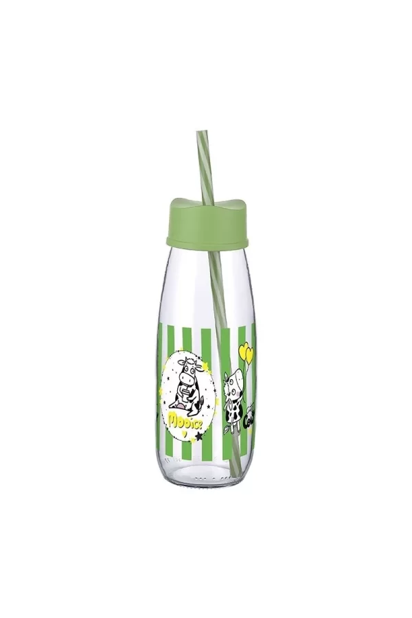 Hayvan Figürlü Pipetli Su Ve Süt Şişesi Cam 500 Ml