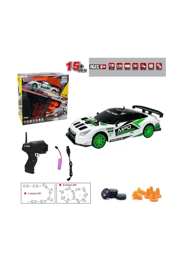 Hb-sc24a07-09-10-11 Kumandalı Full Fonksiyon 2.4g Şarjlı 1:24 Drift Araba -vardem