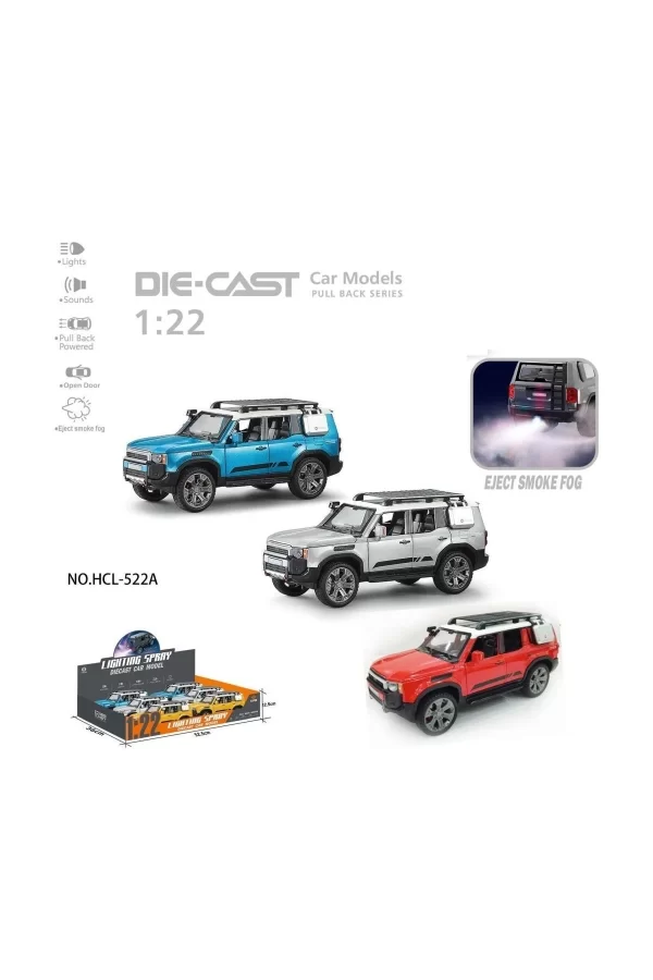 Hcl-522a Çek Bırak 1:22 Sesli Ve Işıklı Buharlı Off-road Metal Jeep