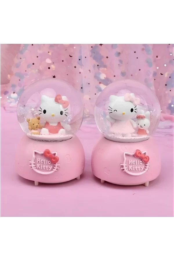Hello Kitty Işıklı Müzikli Kar Küresi Orta Boy Alk3117