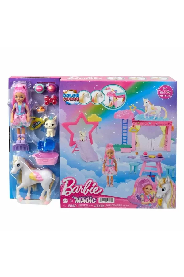 Hnt67 Barbie A Touch Of Magic Chelsea Ve Pegasus Oyun Seti