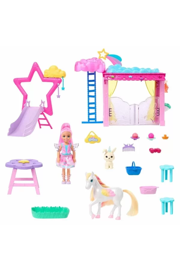 Hnt67 Barbie A Touch Of Magic Chelsea Ve Pegasus Oyun Seti