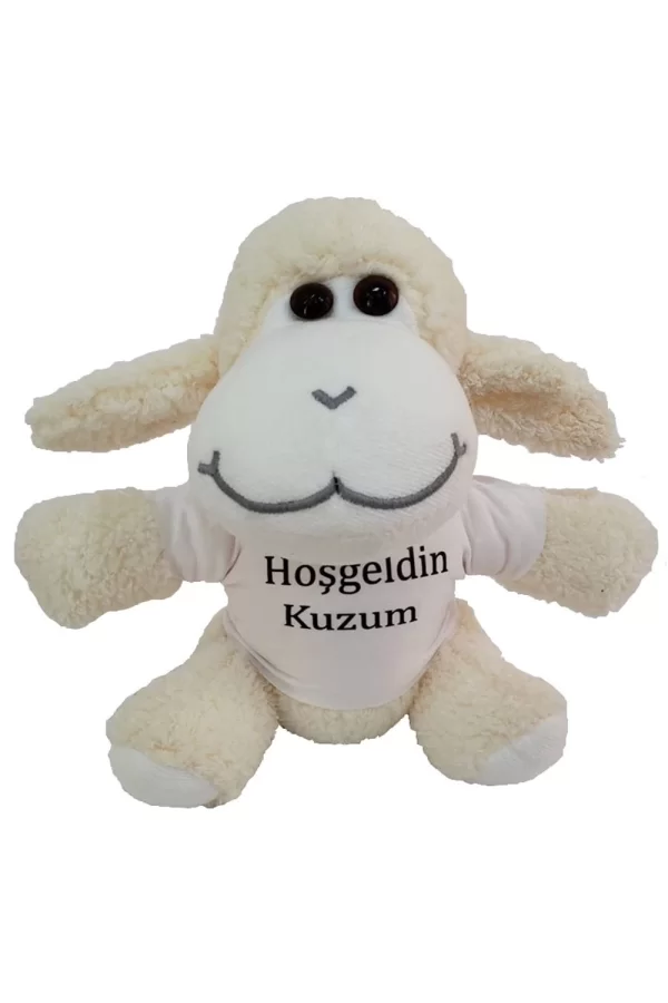 Hoşgeldin Kuzum Tişörtlü Peluş Kuzu