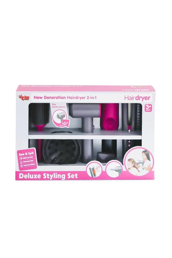 Hua-1019 Sesli Ve Işıklı 2ın1 Lüks Saç Şekillendirici Set -vardem Oyuncak