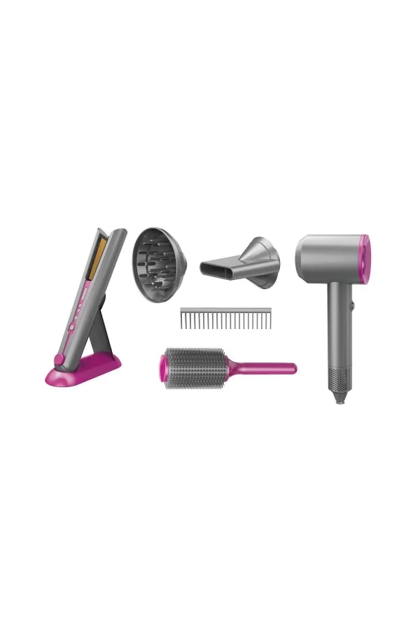 Hua-1019 Sesli Ve Işıklı 2ın1 Lüks Saç Şekillendirici Set -vardem Oyuncak