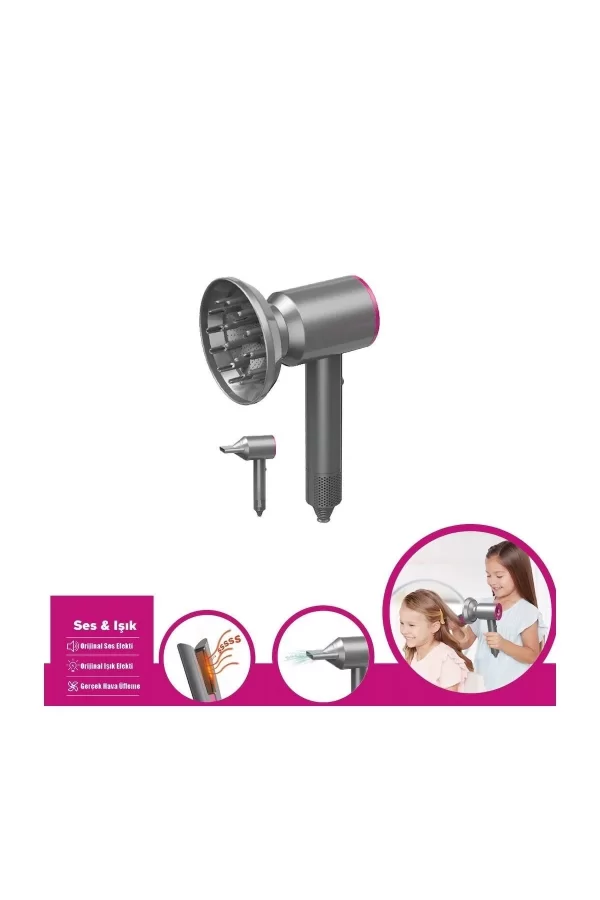 Hua-1019 Sesli Ve Işıklı 2ın1 Lüks Saç Şekillendirici Set -vardem Oyuncak