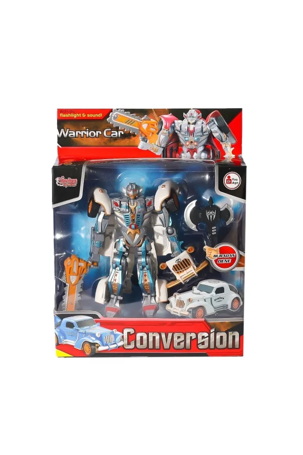 Hw-668-1-2 Işıklı Dönüşebilen Robot Araba -vardem