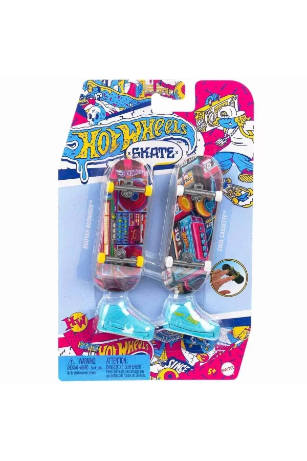 Hxl17 Hot Wheels Skate Retro Temalı İkili Parmak Kaykay Ve Ayakkabı Paketi