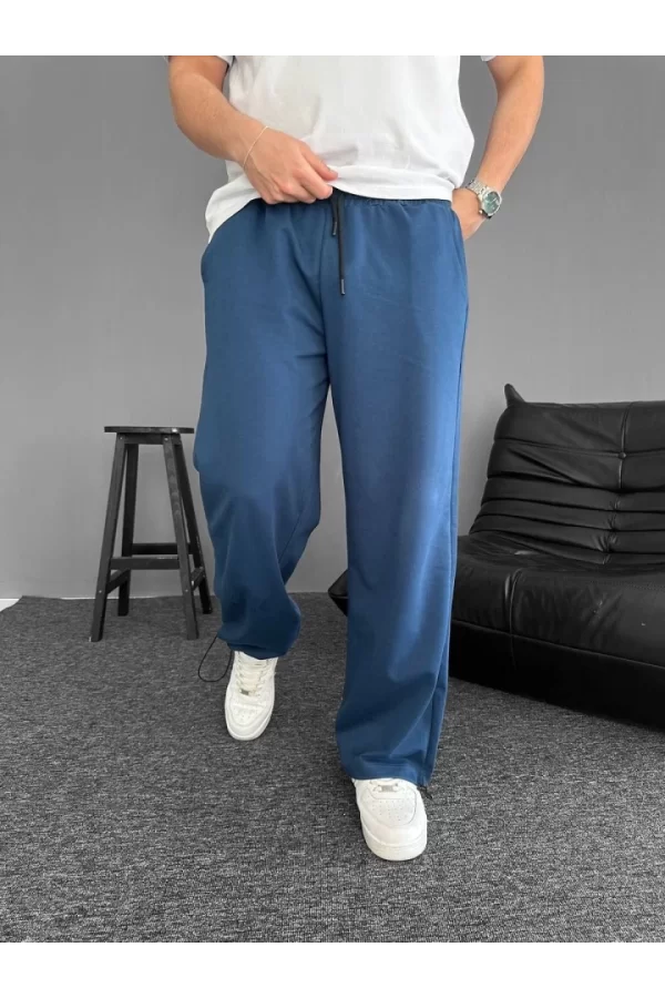 İki İplik Kumaş Baggy Alt Esofman - Turkuaz