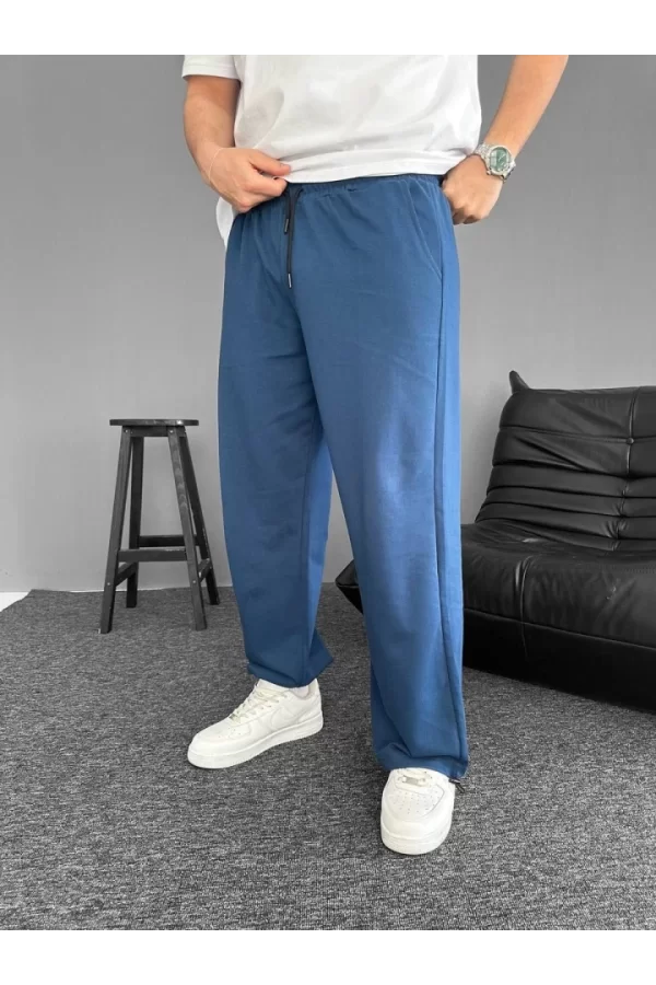 İki İplik Kumaş Baggy Alt Esofman - Turkuaz