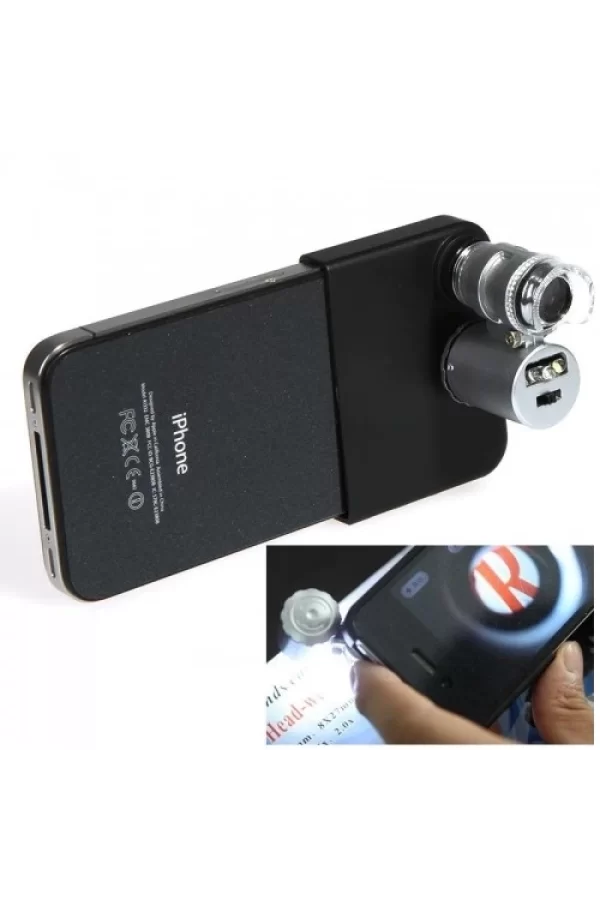 Iphone5 Için Uyumlu Kapaklı Lens Mikroskop Taşınabilir Mini Cep Boyutu Led Mikroskop No.9882ip5ii