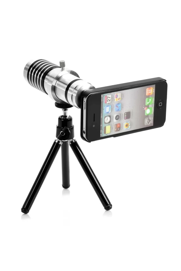 İphone5,5s,i̇phone4.4s Için Alüminyum 14x Optik Zoom Yakından Görüntü Çekme Dürbün