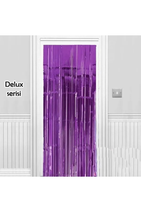 Işıltılı Du Ve Kapı Perdesi Mor Renk 90x200 Cm