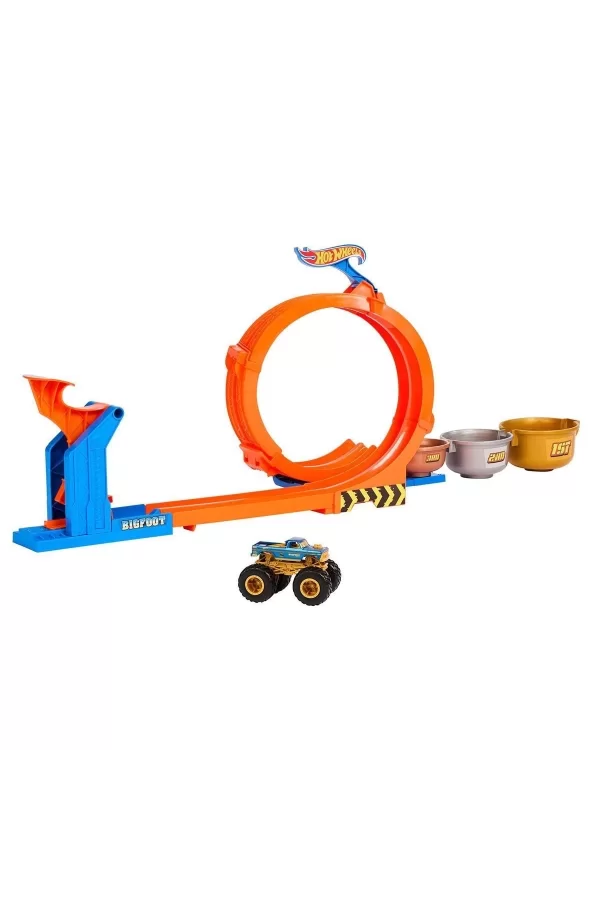 Jbx64 Hot Wheels Monster Trucks Döngü Ve Takla Bigfoot Oyun Parkuru