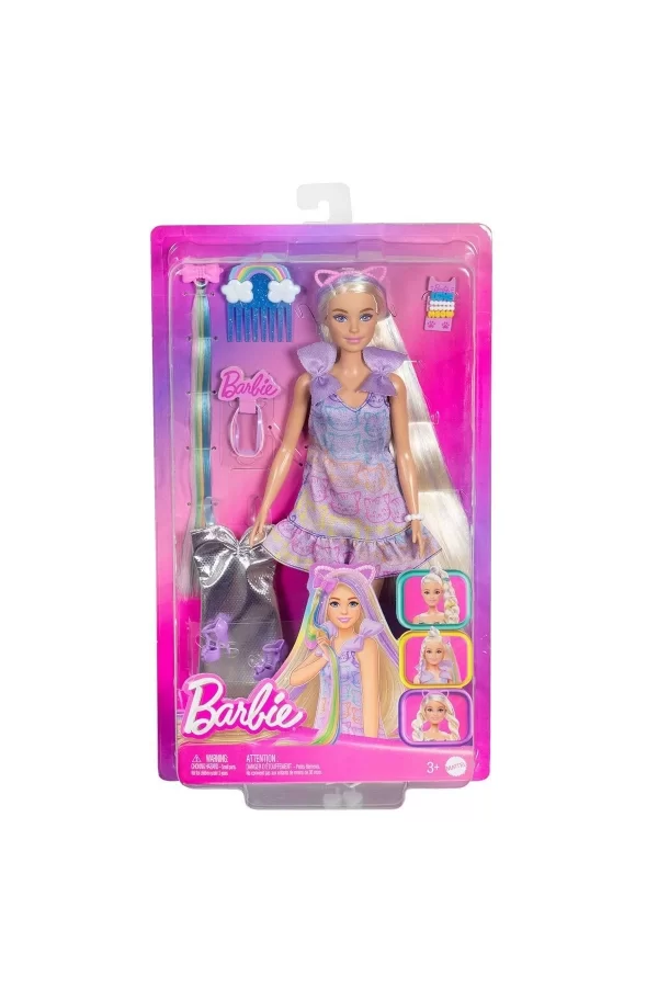 Jct72 Barbie Upuzun Muhteşem Saçlı Bebek - Saç Tasarım Oyun Seti