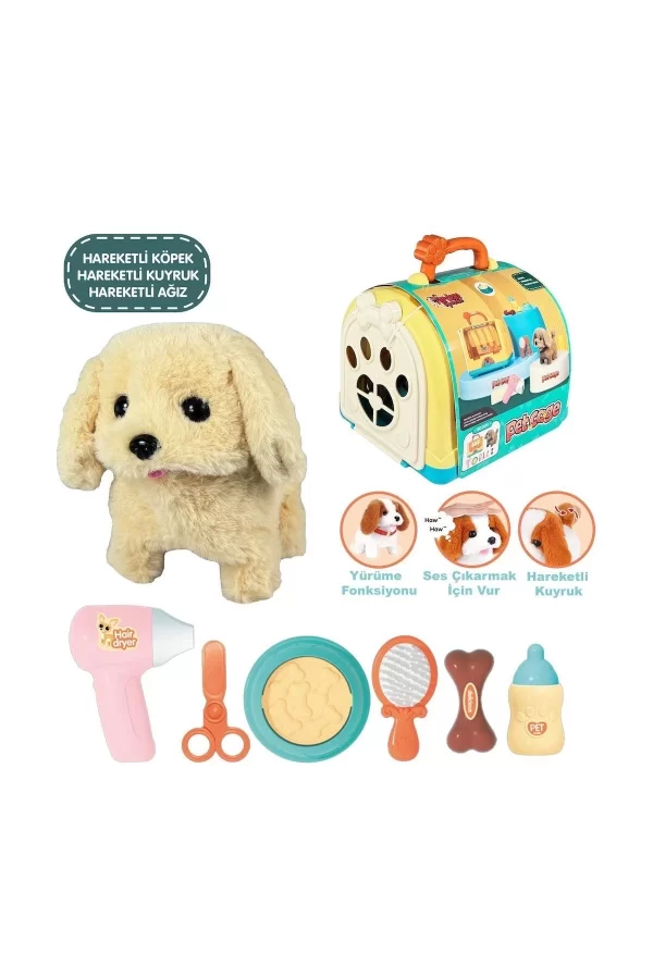 Jnd-3615 Taşıma Çantalı Hareketli Pilli Köpek Set (pet Shop) -vardem Oyuncak