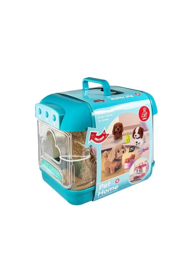 Jnd-6806 Hareketli Köpek Ve Işıklı Sesli Şeffaf Kafes Seti -vardem Oyuncak