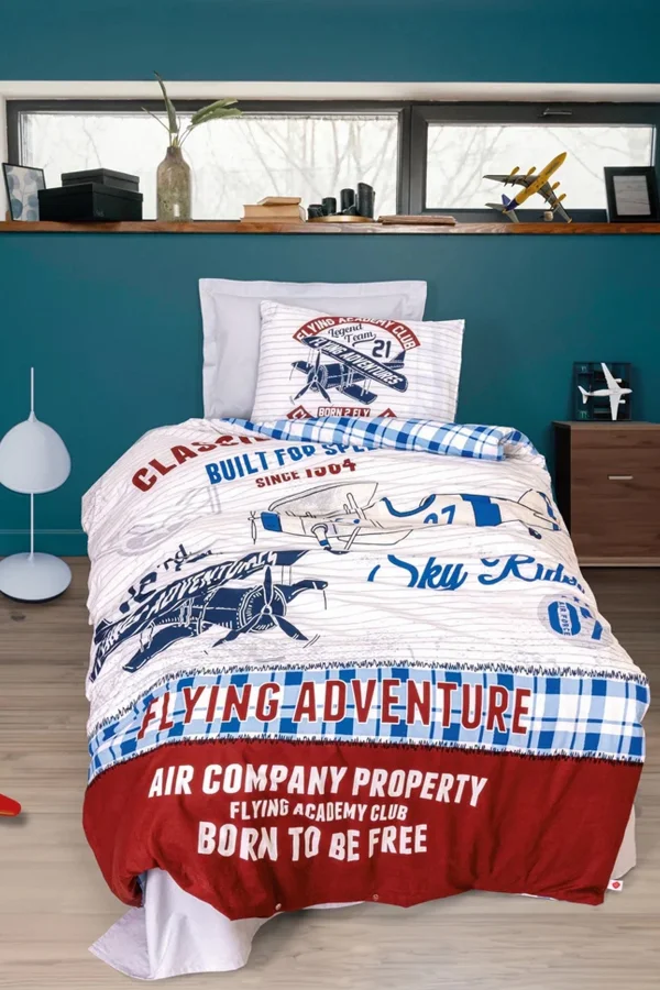 Junior Tek Kişilik Nevresim Takımı Flying Gri