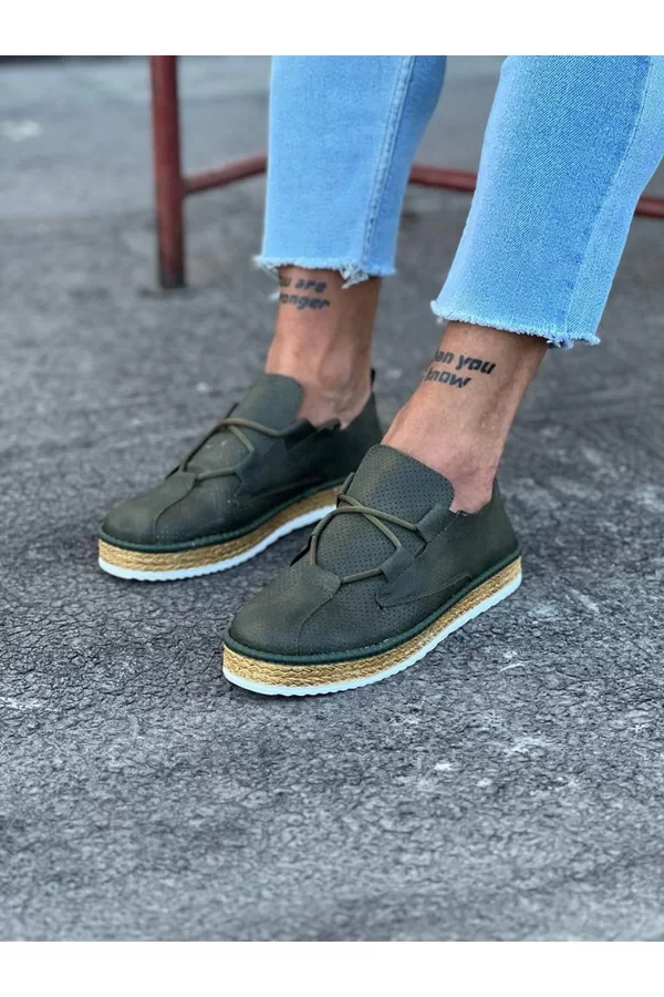 K&A  KA015 Haki Erkek Casual Ayakkabı