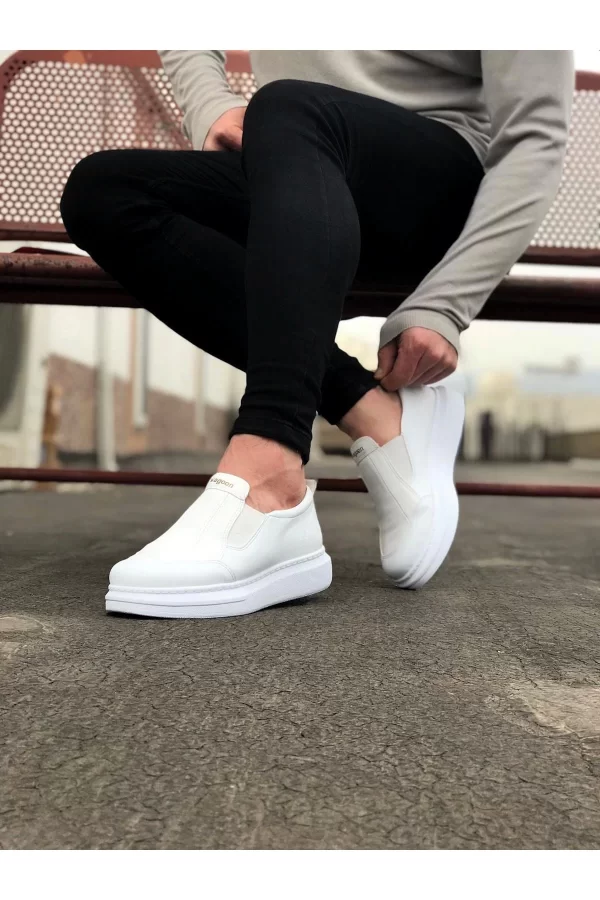 K&A  KA049 Beyaz Düz Casual Erkek Ayakkabı