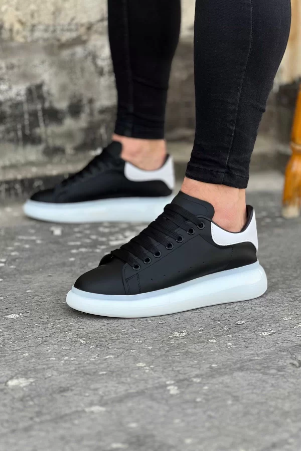 K&A  KA095 Siyah Beyaz Erkek Casual Ayakkabı