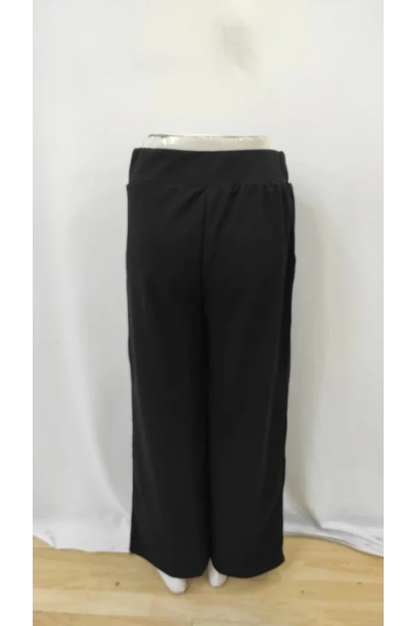 Kadın Beli Lastikli Düğmeli Ithal Krep Pantolon