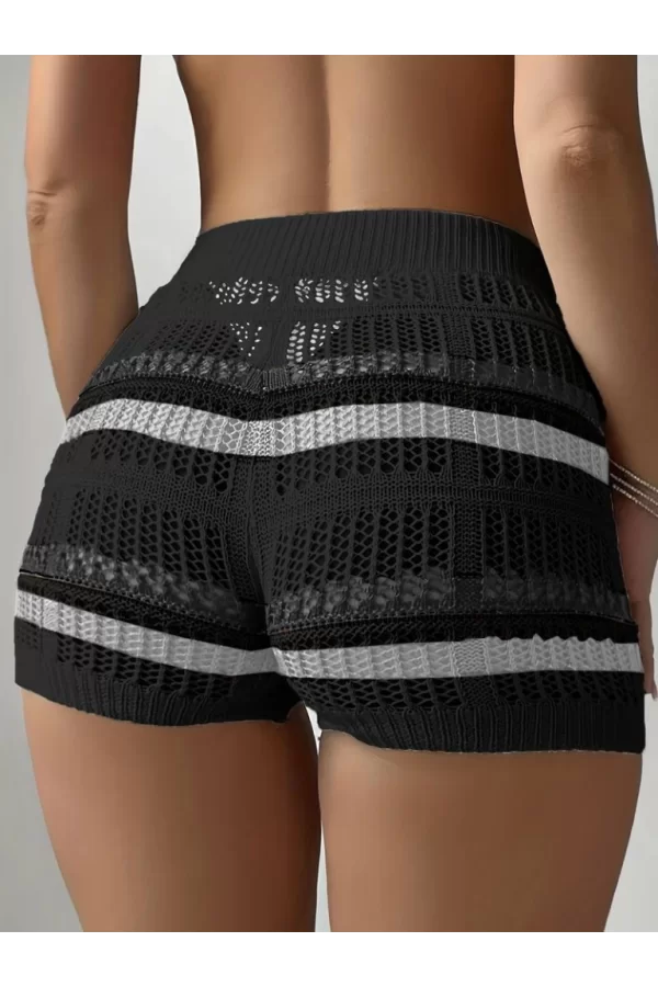 Kadın Belinden Bağlamalı Mini Triko Short