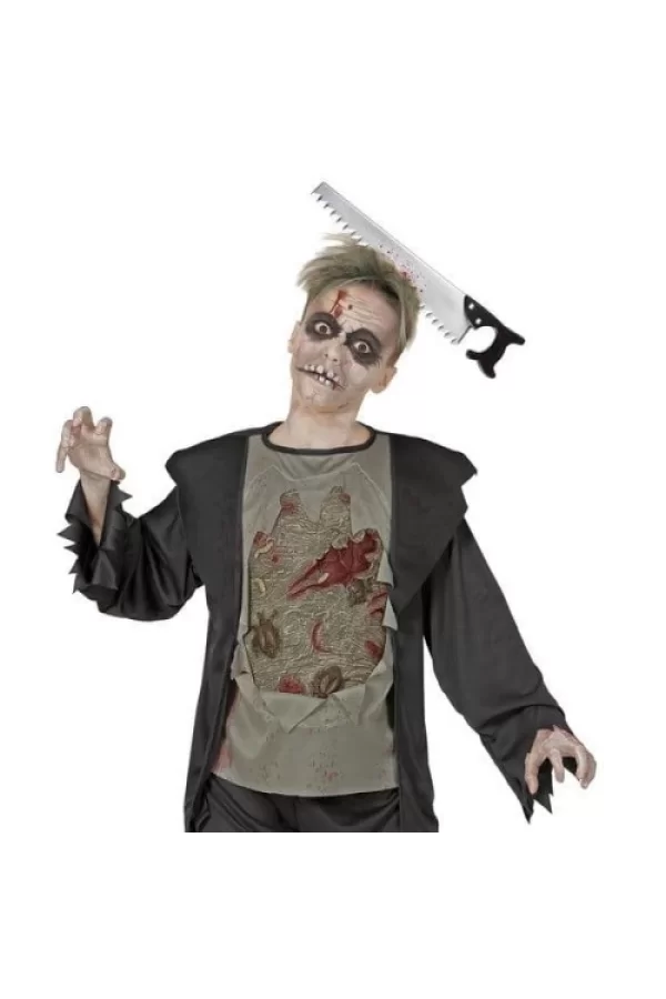 Kafaya Saplanmış Halloween Kanlı Testere Şaka Tacı