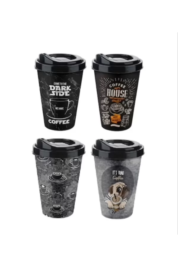 Kahve Bardağı - Kapaklı Desenli 650ml