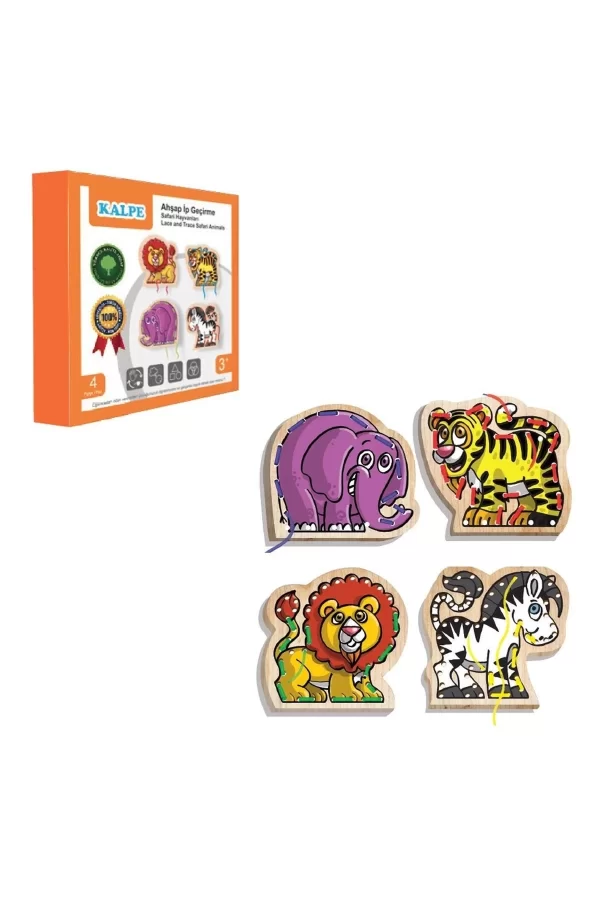 Kal-1019-1020 Chiva, Ahşap İp Geçirme- Safari Hayvanlar