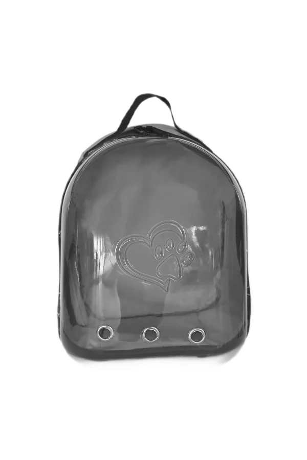 Kalpli Patili Astronot Şeffaf Taşıma Sırt Çantası Gri 24x32x42 cm