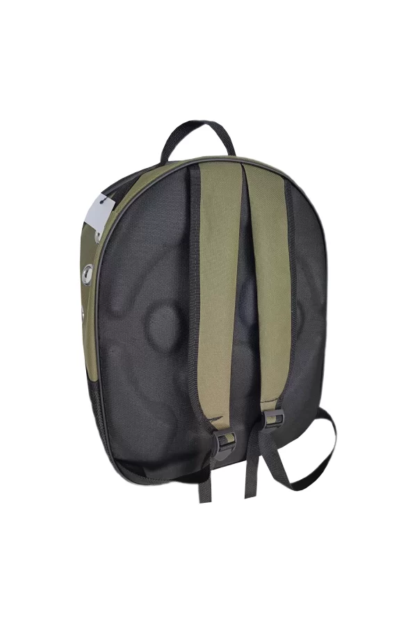 Kalpli Patili Astronot Şeffaf Taşıma Sırt Çantası Haki 24x32x42 cm