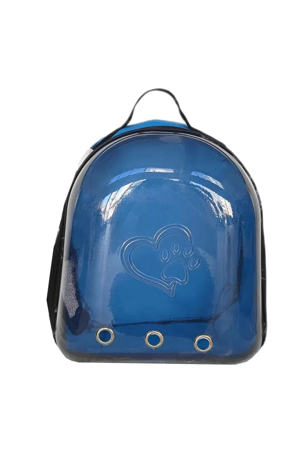 Kalpli Patili Astronot Şeffaf Taşıma Sırt Çantası Mavi 24x32x42 cm