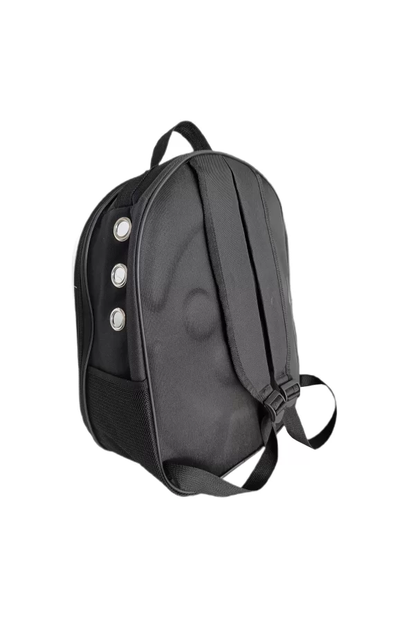Kalpli Patili Astronot Şeffaf Taşıma Sırt Çantası Siyah 24x32x42 cm