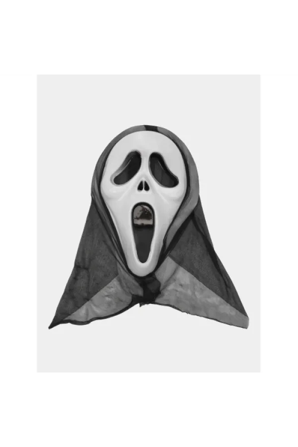 Kapşonlu Çığlık Maskesi Scream Maskesi - Hayalet Maskesi 33x21 cm
