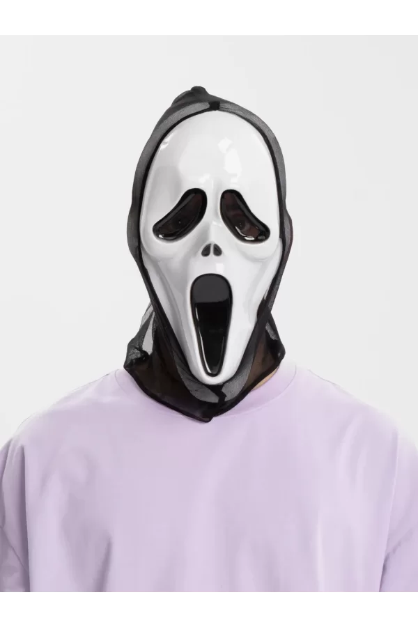 Kapşonlu Çığlık Maskesi Scream Maskesi - Hayalet Maskesi 33x21 Cm