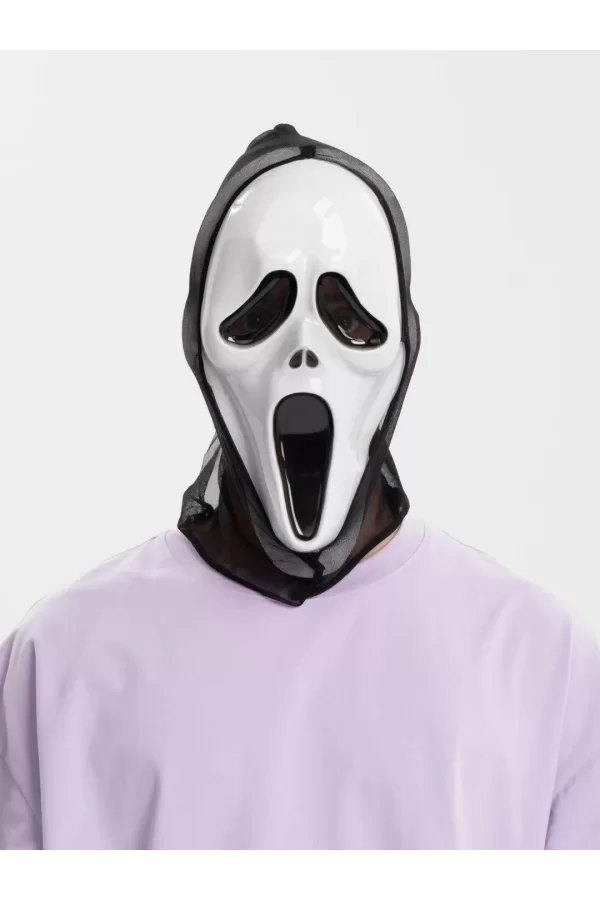 Kapşonlu Çığlık Maskesi Scream Maskesi - Hayalet Maskesi 33x21 Cm