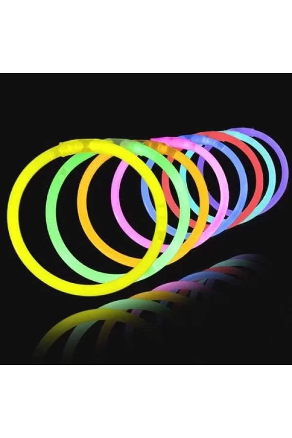 Karanlıkta Yanan Parlayan Fosforlu Glow Stick Çubuk Bileklik 50 Adet