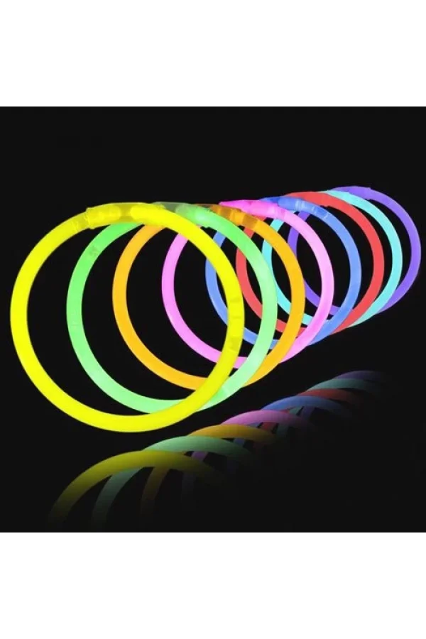 Karanlıkta Yanan Parlayan Fosforlu Glow Stick Çubuk Bileklik 50 Adet