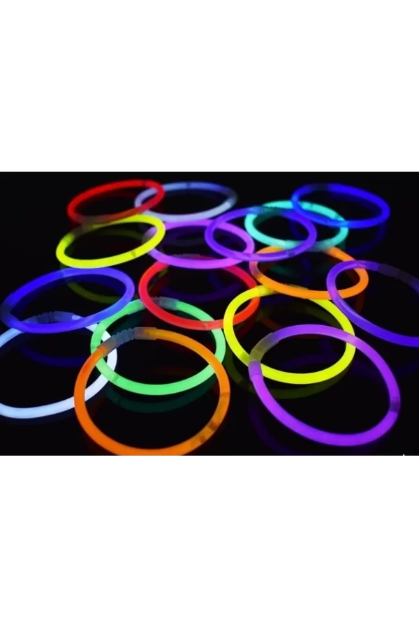 Karanlıkta Yanan Parlayan Fosforlu Glow Stick Çubuk Bileklik 50 Adet
