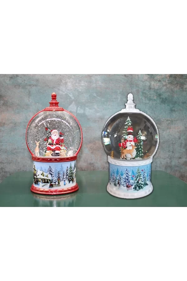 Kardan Adam Ve Noel Babalı Işıklı Müzikli Kar Küresi Alk3183