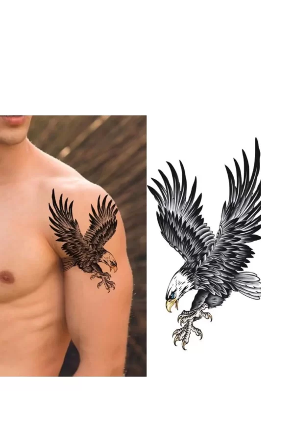 Kartal Geçici Dövme Şablonu - Ff037