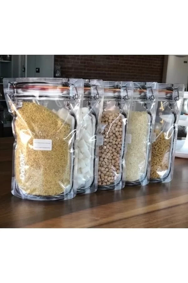 Kavanoz Görünümlü Kilitli Saklama Poşeti 620 Ml (1 Adet )