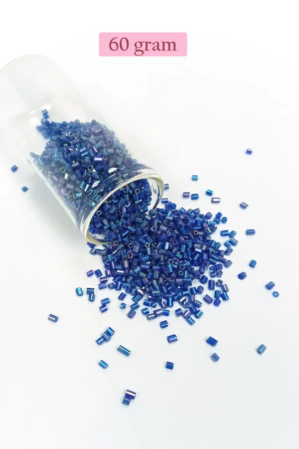 Kesme Cam Boncuk 2mm - 60 Gram - Koyu Mavi - BNC392