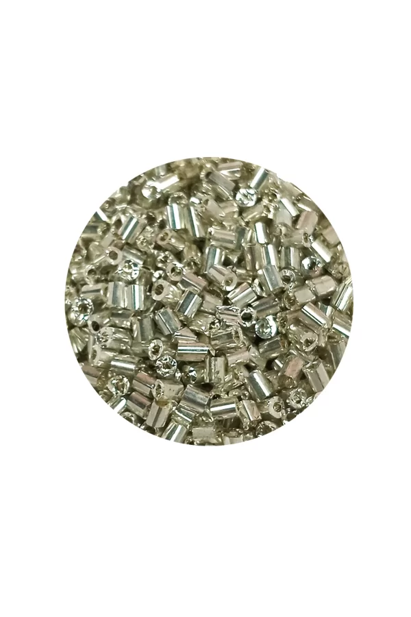 Kesme Cam Boncuk 2mm - 60 Gram - Parlak Gümüş - BNC376