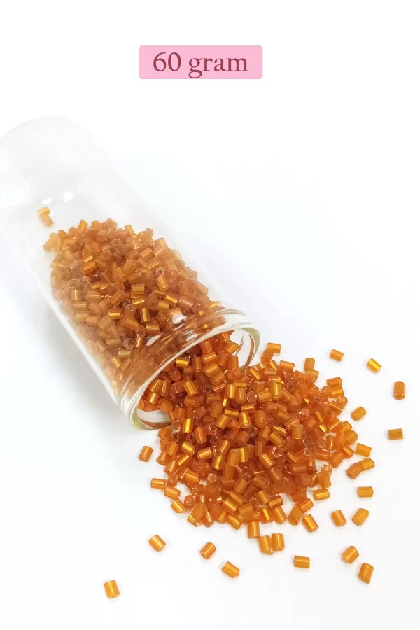 Kesme Cam Boncuk 2mm - 60 Gram - Şeffaf Koyu Turuncu - BNC375