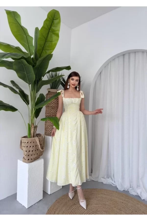 Khalesı Omuz Bağlamalı Elbise