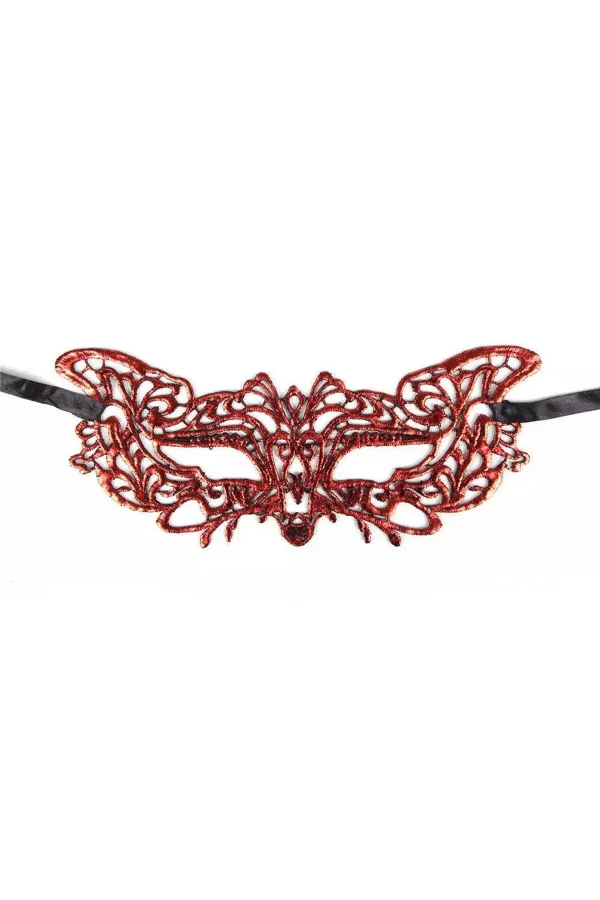 Kırmızı Dantel Masquerade Maskesi 9 No