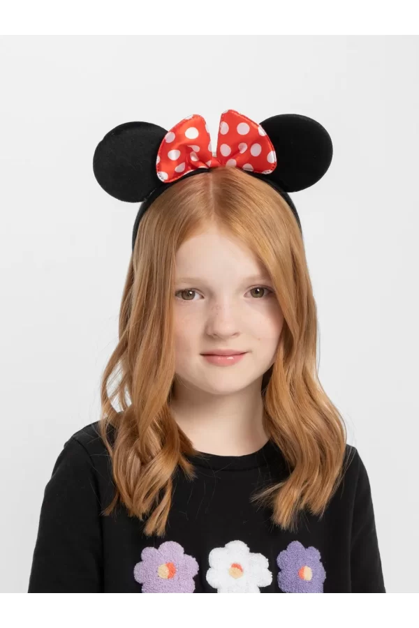 Kırmızı Fiyonklu Minnie Mouse Taç Fare Tacı Kafa Bandı